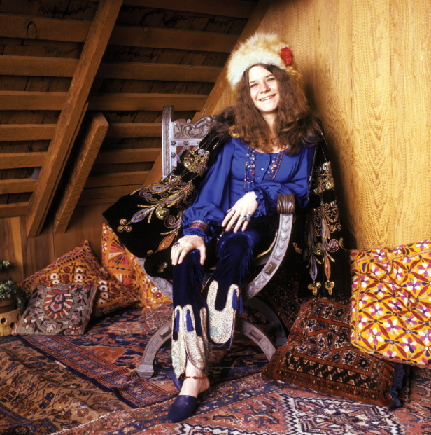 Baron Wolman - Janis Joplin at Spaulding Taylor's house, San Francisco, 1968