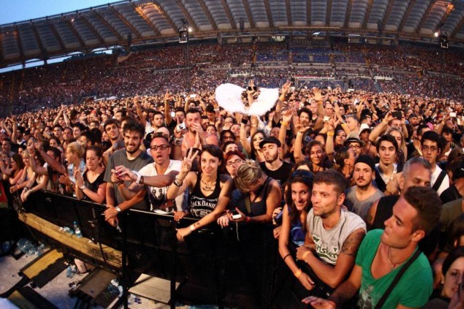 Depeche Mode perform at the Stadio Olimpico in Rome