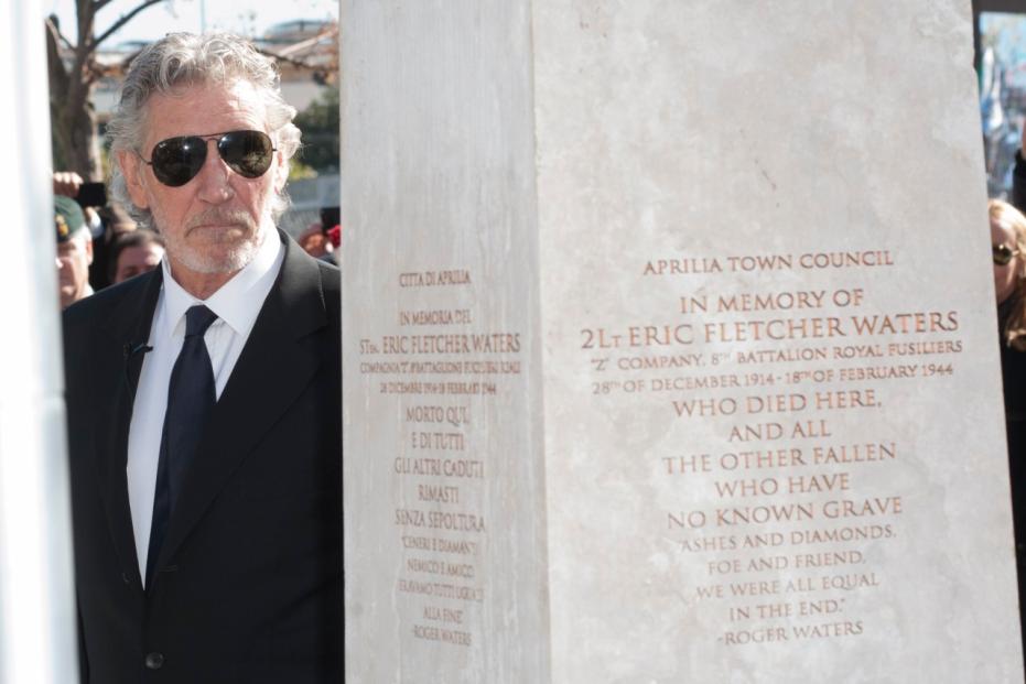 PINK FLOYD BASSIST AND SONGWRITER ROGER WATERS VISITS THE VILLAGES OF ANZIO AND APRILIA NEAR ROME WHERE HIS FATHER ERIC FLETCHER WATERS DIED DURING II
