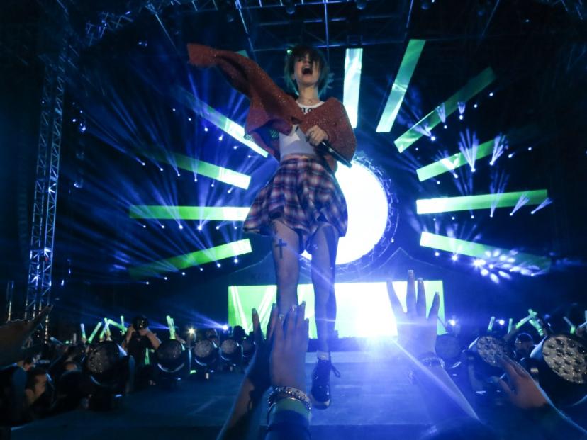 Zedd gets joined on stage by Hayley Williams (vocalist from Paramore) for a song at KIIS FM's Wango Tango in Carson, CA