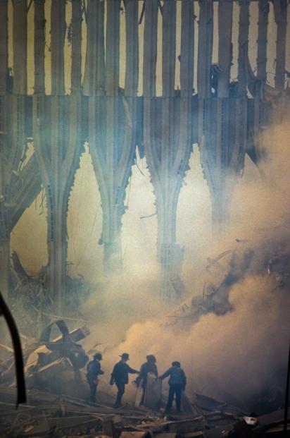 The Rubble of the World Trade Center on September 12, 2001.