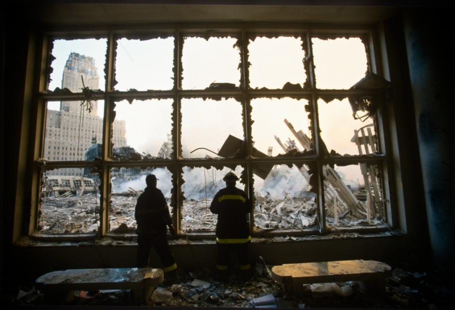The Rubble of the World Trade Center on September 12, 2001.