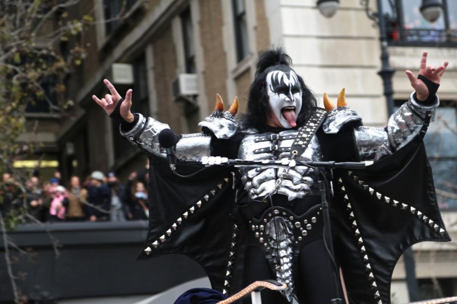 KISS rocks in NYC at the Thanksgiving Day Parade on November 27, 2014