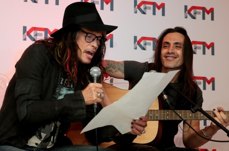 Steven Tyler seen during the Kings of Chaos press conference in Cape Town