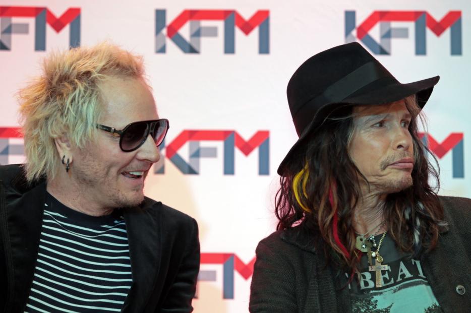Steven Tyler seen during the Kings of Chaos press conference in Cape Town