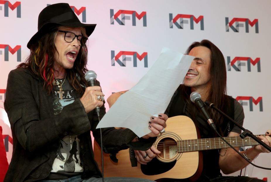 Steven Tyler seen during the Kings of Chaos press conference in Cape Town