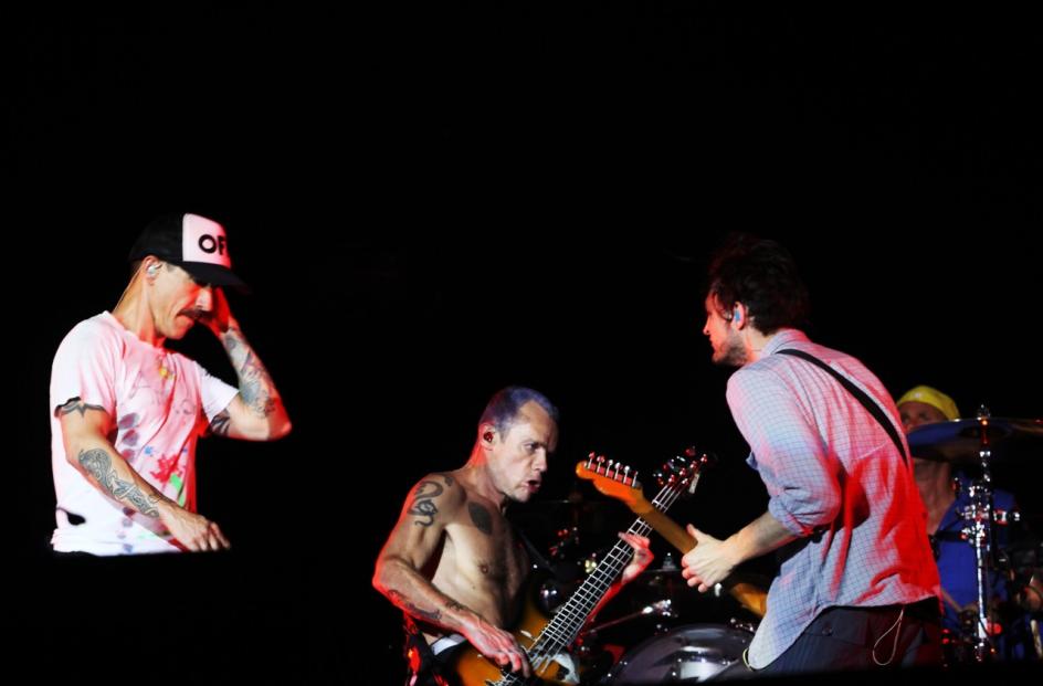The Red Hot Chili Peppers at the Heineken Jammin' festival in Rho, Italy
