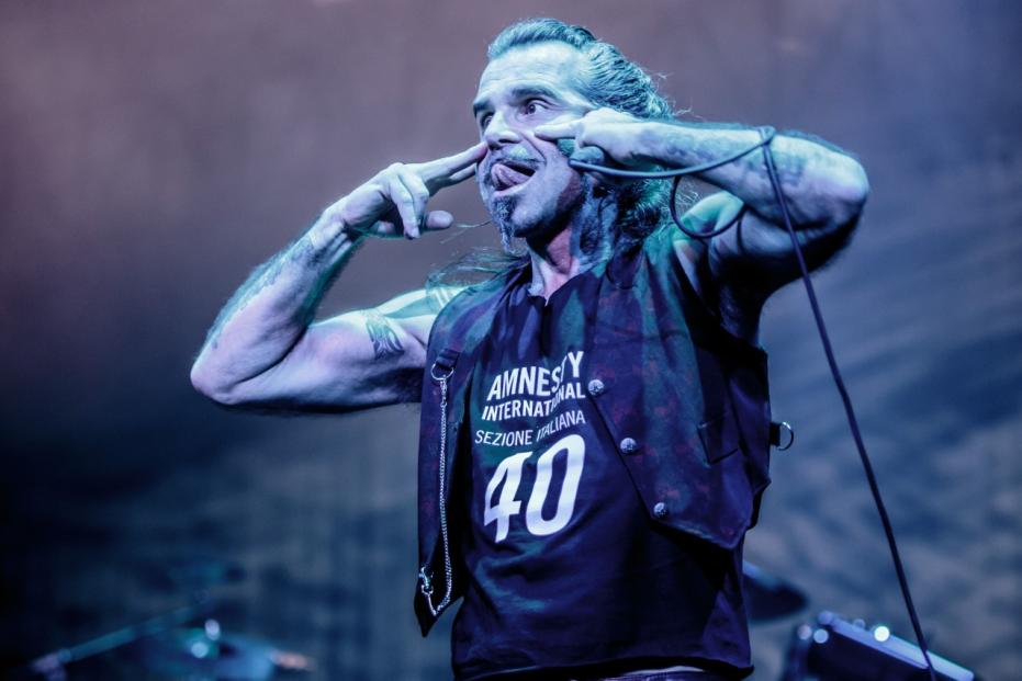 Italian rock band Litfiba performs live in Milan