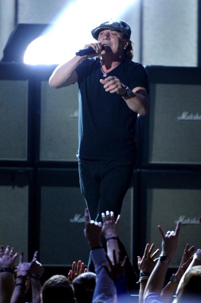 On stage at the 57th Annual Grammy Awards