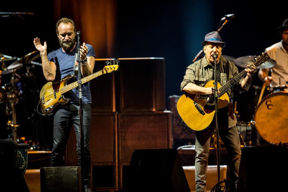 Paul Simon and Sting perform live together in Milan