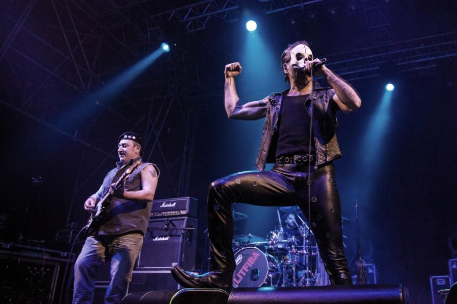 The Litfiba perform live in Rome.