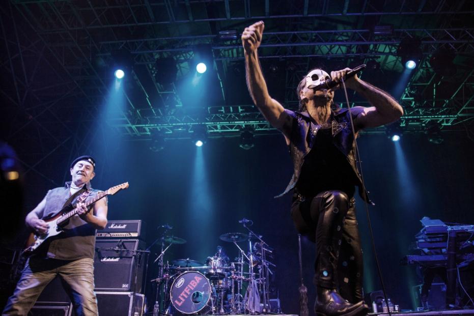 The Litfiba perform live in Rome.