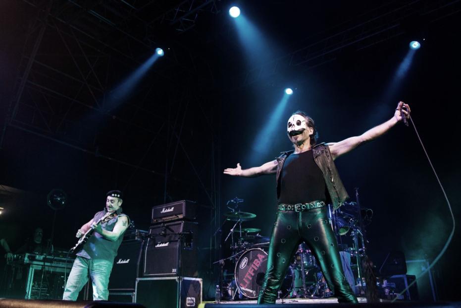 The Litfiba perform live in Rome.