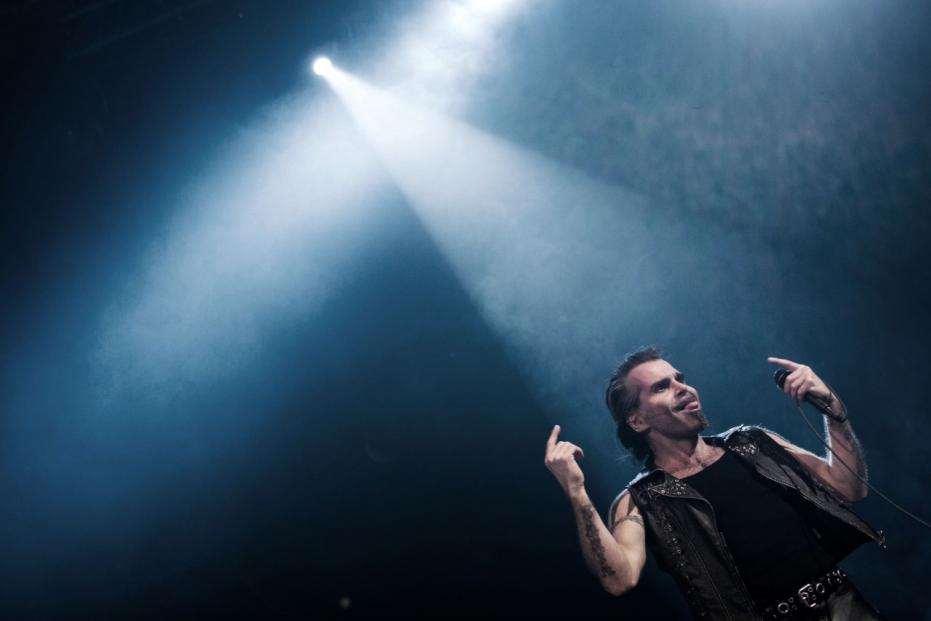 The Litfiba perform live in Rome.