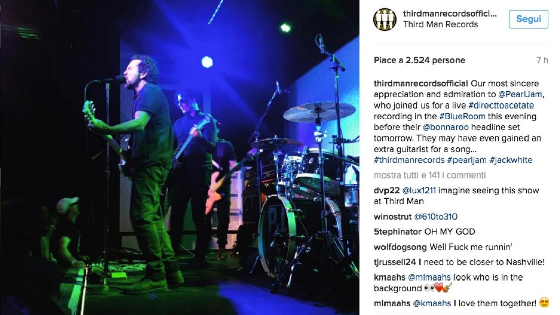 Pearl Jam: concerto a sorpresa alla Third Man e sul palco c'è anche Jack White