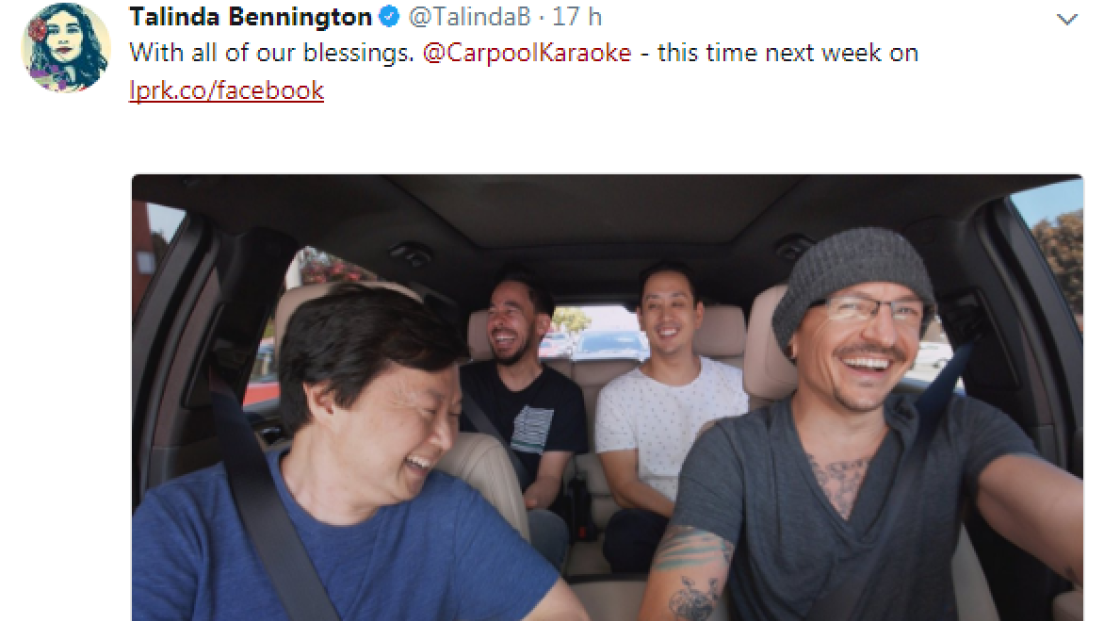 Chester Bennington: il Carpool Karaoke realizzato pochi giorni prima della sua morte sarà visibile