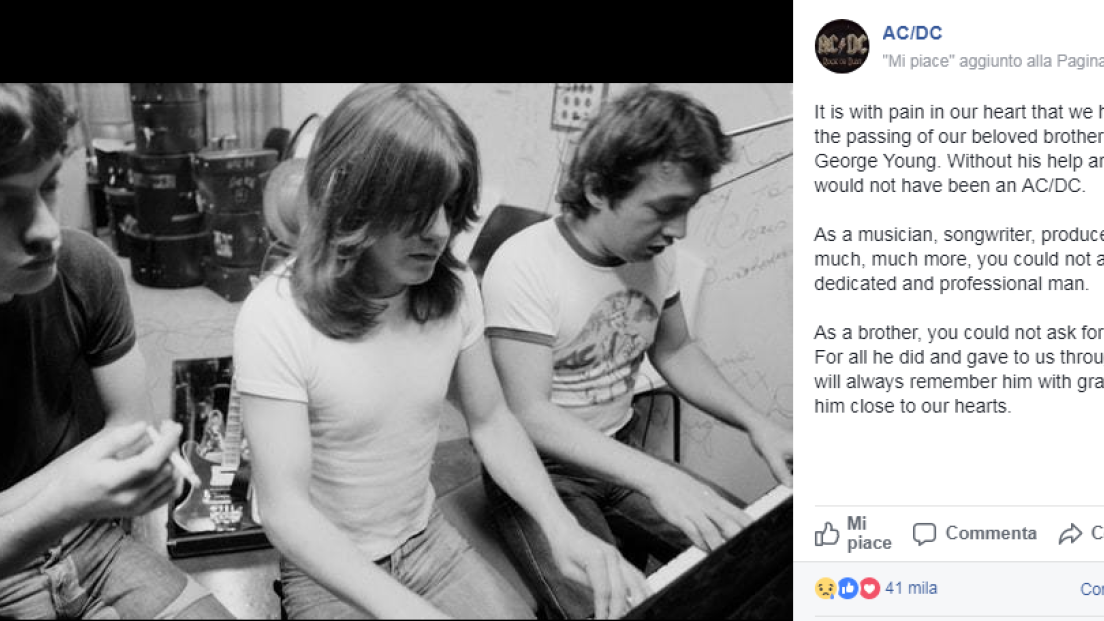 AC/DC: addio a George Young, fratello di Angus e Malcolm