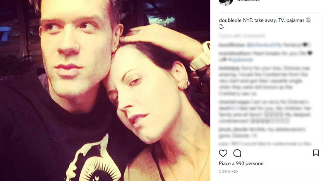 Dolores O'Riordan, il toccante messaggio del fidanzato: "Mi sento perso"