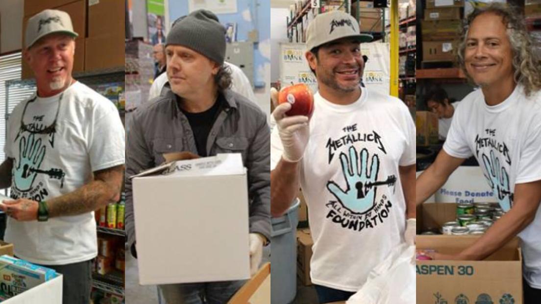 I Metallica hanno fatto i volontari nei banchi alimentari americani e donato 5000 dollari nel "Metallica Day Of Service". Le foto