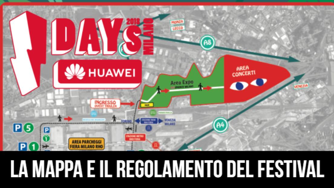 IDays 2018: La mappa e il regolamento del festival. I percorsi, i parcheggi, gli ingressi e cosa non si può portare