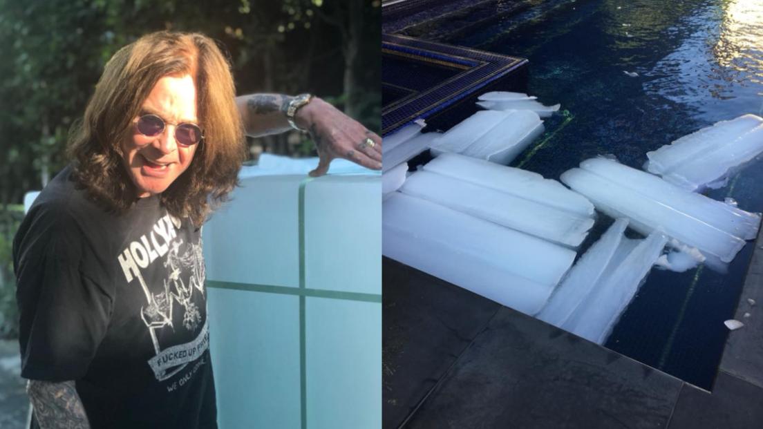 Ozzy Osbourne ha caldo: ha provato a raffreddare la piscina di casa con più di una tonnellata di ghiaccio, fallendo miseramente
