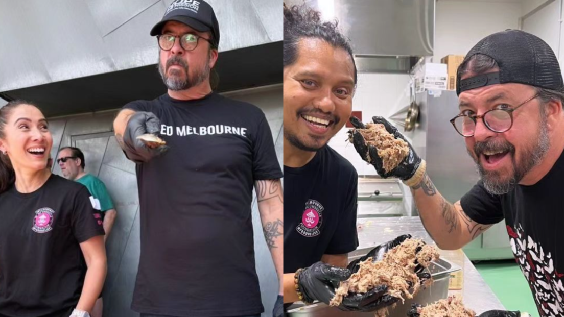 Dave Grohl ha preparato il pranzo per i senzatetto durante una giornata libera del tour. Guarda le foto e i video