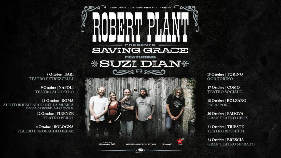Robert Plant: UFFICIALE 11 concerti in Italia con i Saving Grace. Tutte le info e biglietti