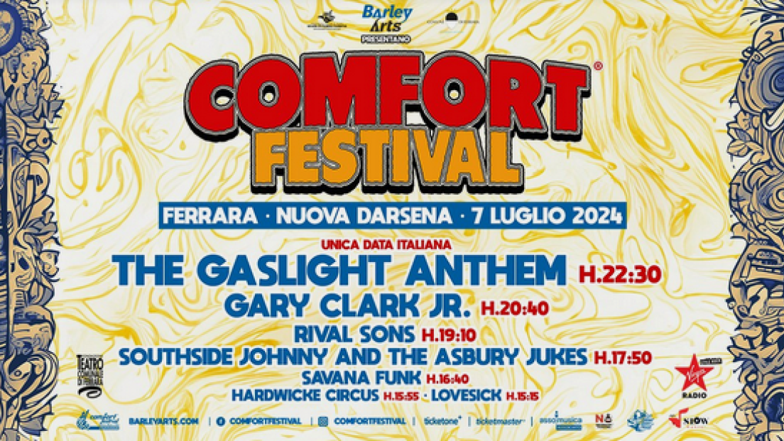 Comfort Festival a Ferrara: partecipa all'estrazione finale dei biglietti per la data del 7 luglio alla Nuova Darsena