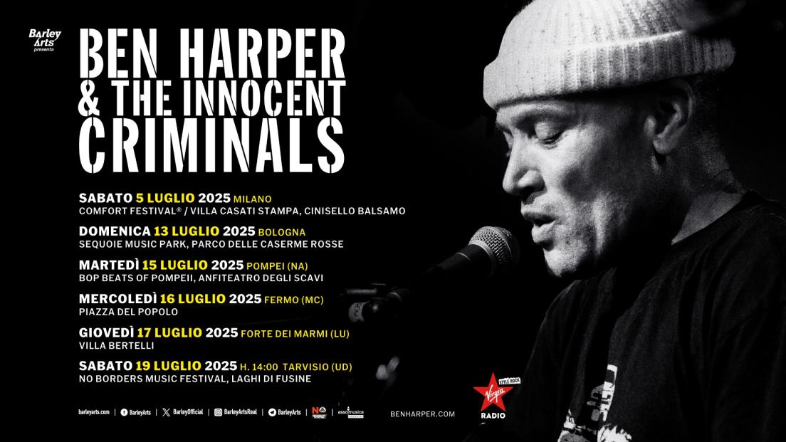 Ben Harper: UFFICIALE sei concerti in Italia a luglio 2025. Tutte le info e biglietti