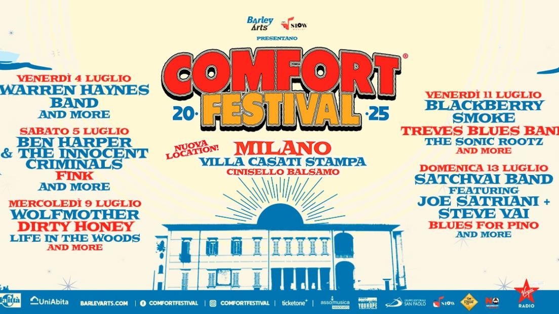 Comfort Festival 2025: la lineup del festival in programma a Milano il 4-5-10 e 13 luglio a Villa Casati Stampa, Cinisello Balsamo