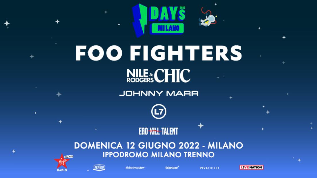Johnny Marr ed Ego Kill Talent in concerto ad I-Days Milano nella giornata dei Foo Fighters. Tutte le info