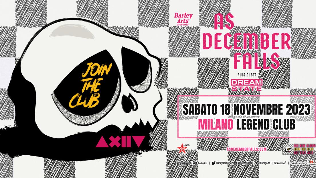 As December Falls: UFFICIALE in concerto in Italia il 18 novembre. Tute le info