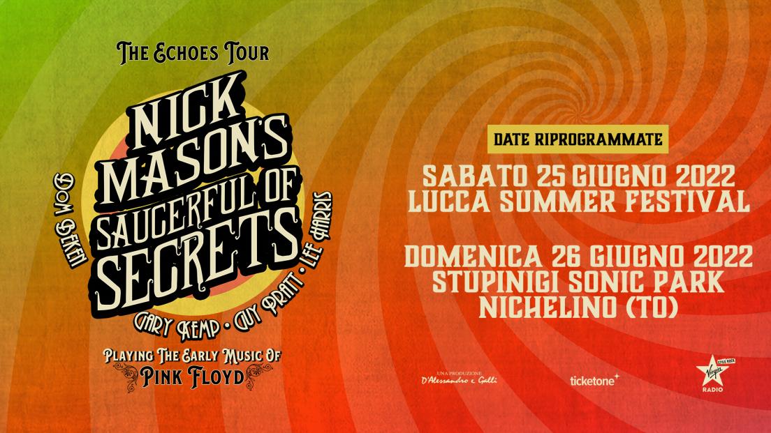 Nick Mason, i Saucerful of Secrets posticipano il tour al 2022. Le nuove date a Lucca e Stupinigi