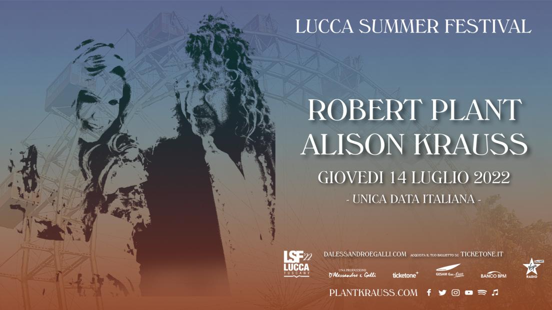 Robert Plant & Alison Krauss: UFFICIALE in concerto al Lucca Summer Festival il 14 luglio 2022