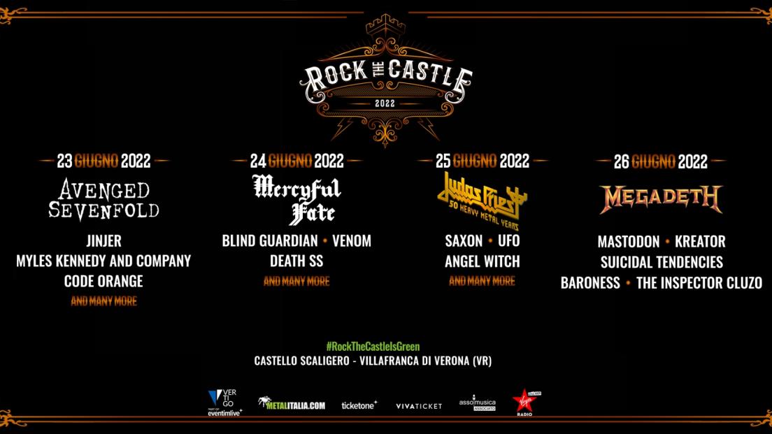 Rock The Castle 2022: annunciata la line-up UFFICIALE con Avenged Sevenfold, Megadeth e Judas Priest. Tutte le info