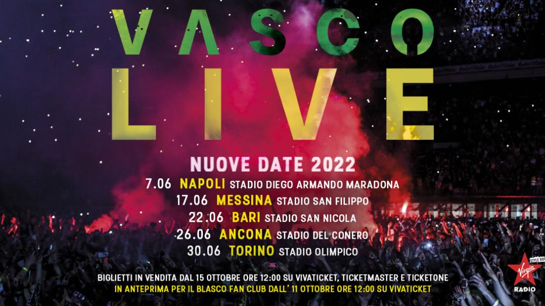 Vasco Live 2022: annunciati cinque nuovi concerti. Tutte le info
