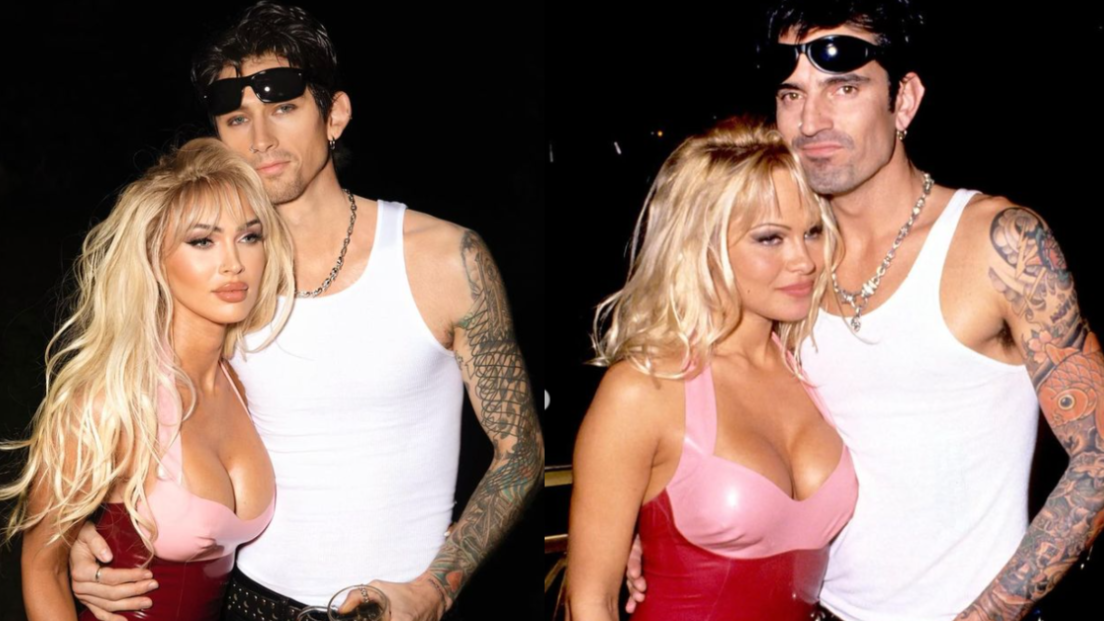 Halloween, Machine Gun Kelly e Megan Fox si sono travestiti da Tommy Lee e Pamela Anderson. Guarda le foto e i video