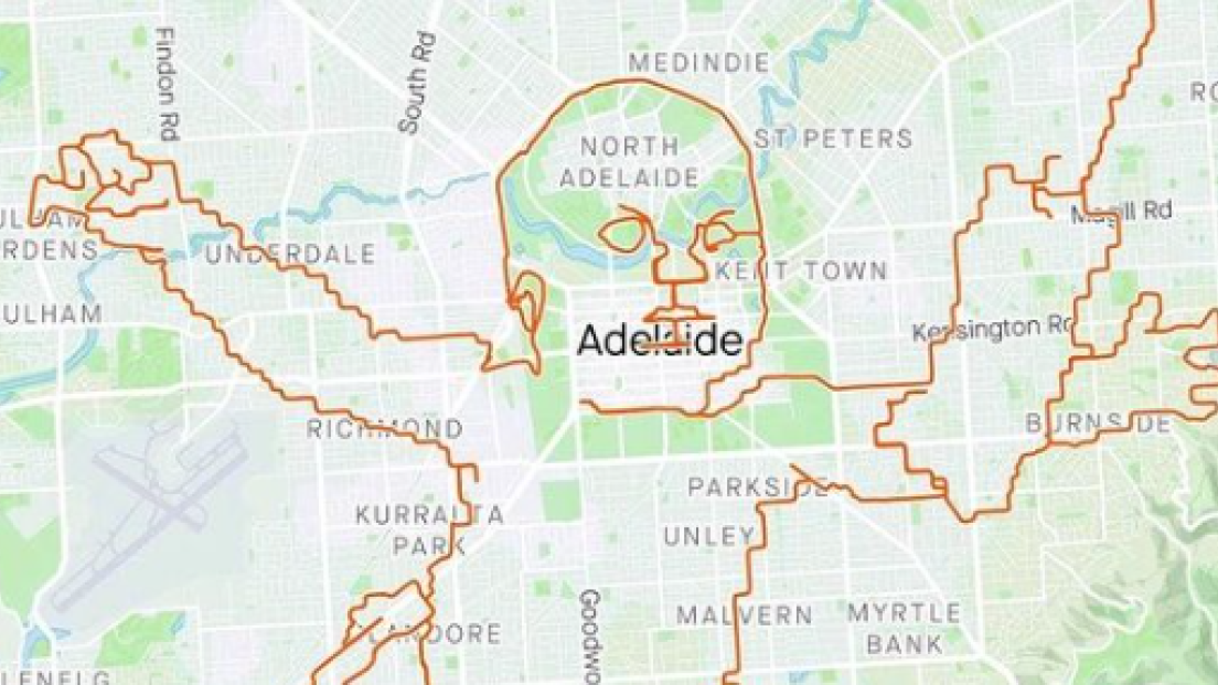 Nirvana, un ciclista australiano ha ricreato la copertina di Nervermind sulla mappa di Adelaide con un GPS. Guarda la foto