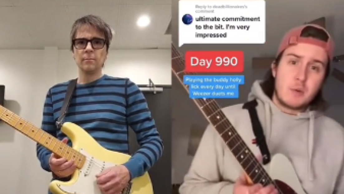 Chitarrista suona Buddy Holly ogni giorno per convincere i Weezer a duettare con lui. Rivers Cuomo risponde dopo 990 giorni