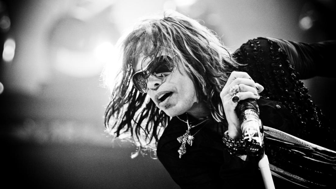 Steven Tyler from Aerosmith perform in Paris