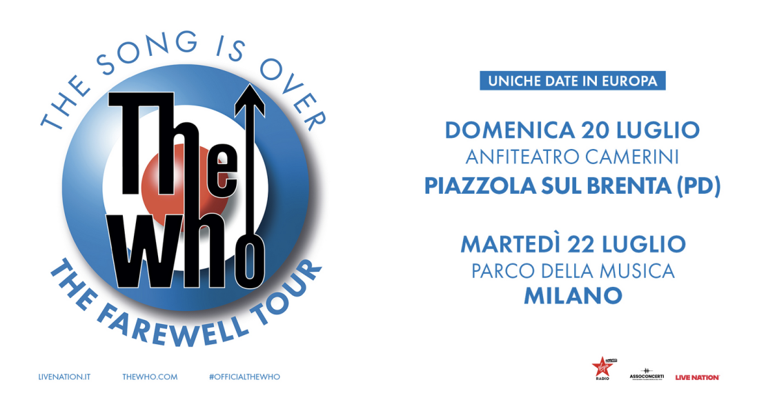 The Who in concerto: partecipa all'estrazione finale dei biglietti per il concerto del 20 luglio a Piazzola sul Brenta (Padova) – Anfiteatro Camerini e 22 luglio Milano - Parco della Musica