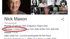 Pink Floyd: il web decreta il decesso di Nick Mason il primo marzo. L'ironia del batterista (che sta benissimo) sui social