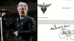 Bon Jovi: Jon scrive la giustificazione scolastica per la band che ha aperto il suo concerto! Guarda la foto