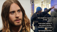 Jared Leto coinvolto negli scontri a Roma: si ritrova in mezzo alla manifestazione dei No Green Pass e riprende tutto. Guarda i video