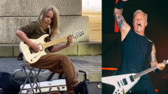 Metallica, il bambino che suona (perfettamente) Master Of Puppets in una piazza di Cardiff. Guarda il video