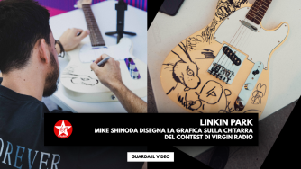 Linkin Park: Mike Shinoda ha disegnato la grafica sulla chitarra del contest di Virgin Radio. Guarda il video