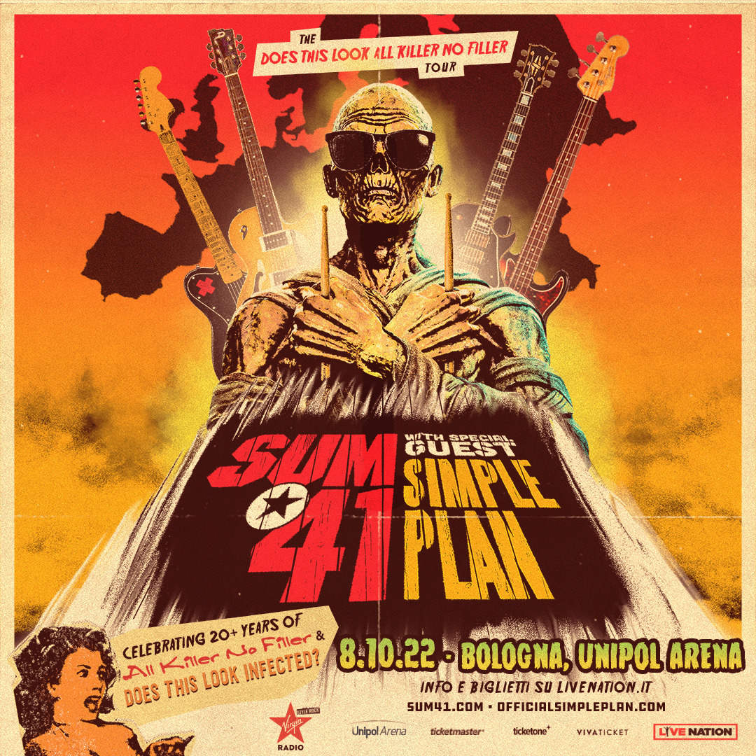 Sum 41 + Simple Plan: UFFICIALE in concerto all'Unipol Arena di Bologna.  Tutte le info